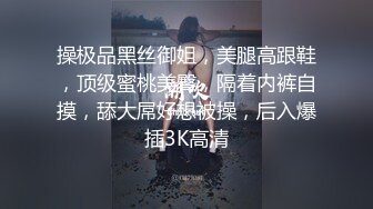 操极品黑丝御姐，美腿高跟鞋，顶级蜜桃美臀，隔着内裤自摸，舔大屌好想被操，后入爆插3K高清